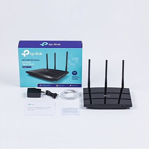 TP-Link Archer C1200 - Router Gigabit inalámbrico de doble banda, 2.4 GHz a 300 Mbps y 5 GHz a 867 Mbps, Gigabit Puerto, USB 2.0, 3 antenas externas de doble banda