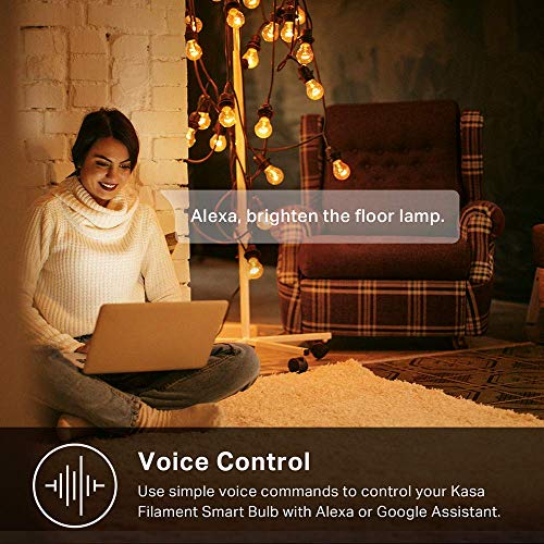 TP-Link KL60 - Bombilla WiFi E27, 5 W, Funciona con Amazon Alexa y Google Home, 450 lúmenes, Regulable, Control Remoto, no Requiere concentrador, Color ámbar, cálido