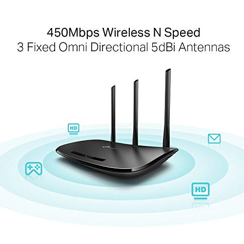 TP-Link TL-WR940N Router Inalámbrico Repetidor de WIFI Punto de Acceso N450 Mbps, Alta Sensibilidad, WPS, 4 LAN, 1 WAN, Tecnología 3 x 3 MIMO