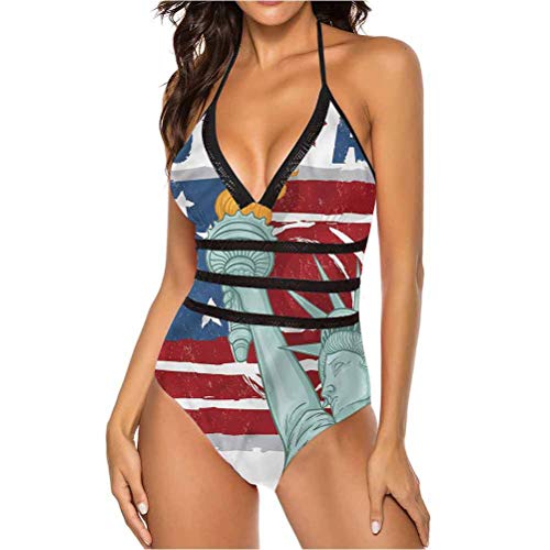 Traje de baño con bandera de la independencia Delaware gran pieza de moda Multi 23 52