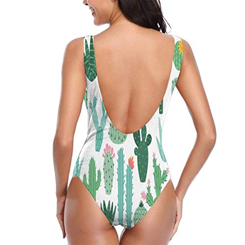 Traje de baño Sexy Traje de baño Monokini Cactus Mexicano Aloe Traje de baño de una Pieza para Mujer Traje de baño Traje de baño
