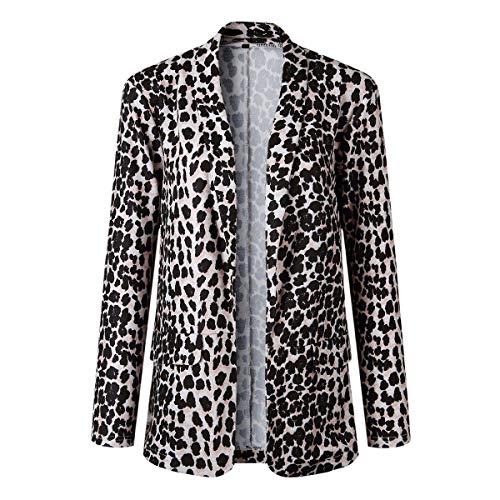 Traje de Trabajo de Negocios Atractivo con Manga Larga de Piel de Serpiente para Mujer Escudo Outwear (Color : Leopard Print, Size : S)