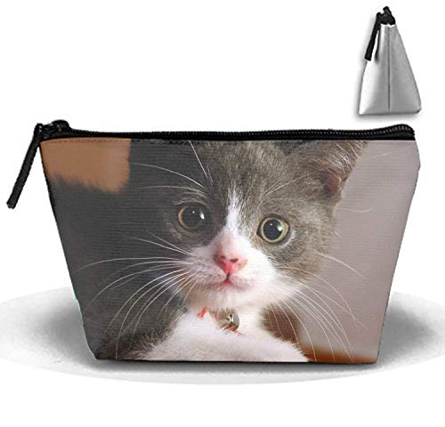 Travel Toiletry Pouch Kitten Muzzle Bell Baby Cat Makeup Organizer Clutch Bag with Zipper