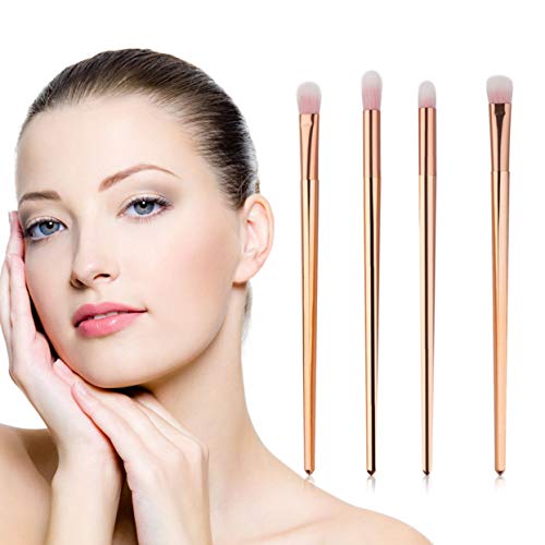 Tree-on-Life 4 PCS Profesional Rose Gold Soft Fiber Makeup Brushes Eye Shadow Base Blending Corrector