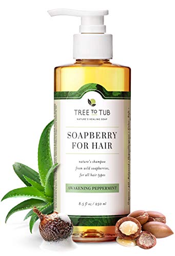 Tree To Tub Champú clarificante para pieles sensibles por Ph 5.5 equilibrado e hipoalergénico para todo tipo de cabello con jabón orgánico de aceite de argán (8.5 oz)