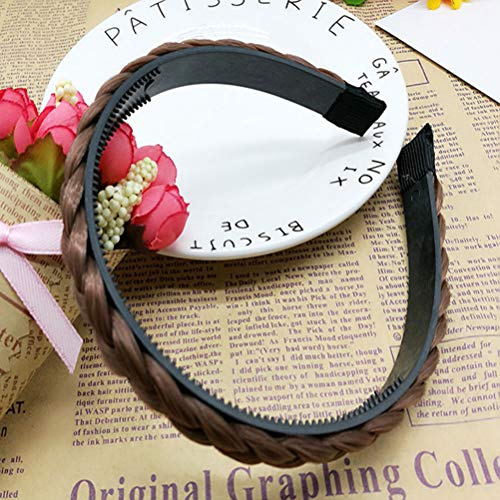 Trenza trenzado aro trenzado trenzado diadema Hair Accessioeies para mujeres niñas (café claro)