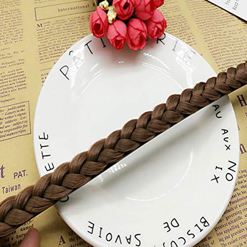 Trenza trenzado aro trenzado trenzado diadema Hair Accessioeies para mujeres niñas (café claro)