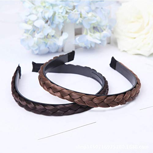 Trenza trenzado aro trenzado trenzado diadema Hair Accessioeies para mujeres niñas (café claro)