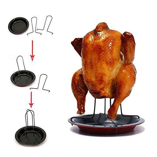 TrifyCore Soporte Para Parrilla Antiadherente Para Pollo Al Aire Libre Soporte Para Pollo Vertical De Acero Al Carbono Parrilla Espesada Hornear Utensilios Para Cocinar Accesorios