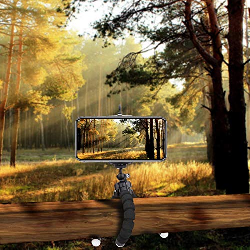 Trípode de teléfono móvil Trípodes de cámara Flexibles Mini Soporte de Soporte Ligero portátil + Bluetooth Remoto y Clip para teléfono para iPhone, Android Samsung, cámara Deportiva GoPro