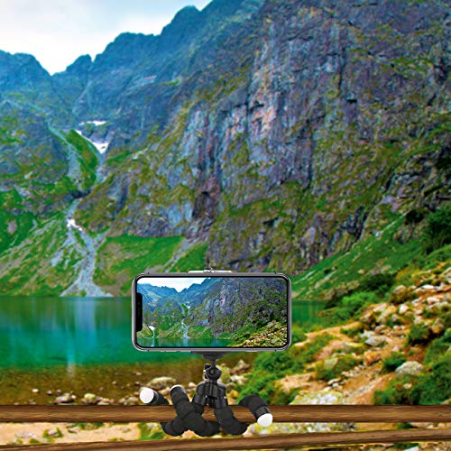 Trípode de teléfono móvil Trípodes de cámara Flexibles Mini Soporte de Soporte Ligero portátil + Bluetooth Remoto y Clip para teléfono para iPhone, Android Samsung, cámara Deportiva GoPro