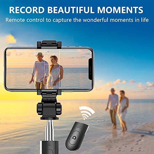 Trípode para selfie Bluetooth – Palo de selfie inalámbrico portátil para smartphone fácil de tomar fotos y vídeos en diferentes ángulos desde distancias elevadas extendidas