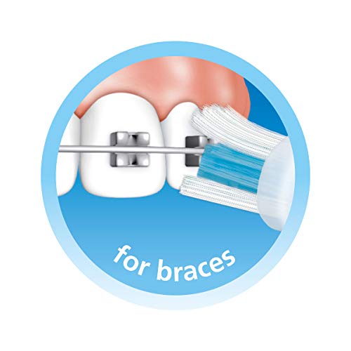 Trisa Bracket Clean - Cepillo de dientes manual para personas con pinzas dentales para la mejor limpieza de los dientes y las tenedores. Calidad suiza.