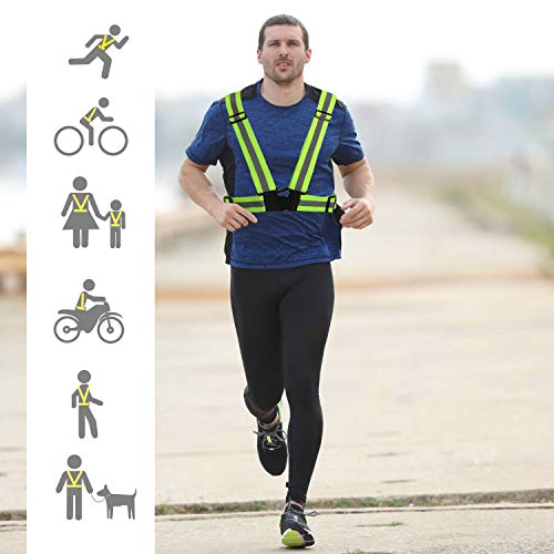 TRIXES Chaleco Ajustable Unisex de Gran Visibilidad - Arnés de Seguridad Reflectante - Verde Fluorescente