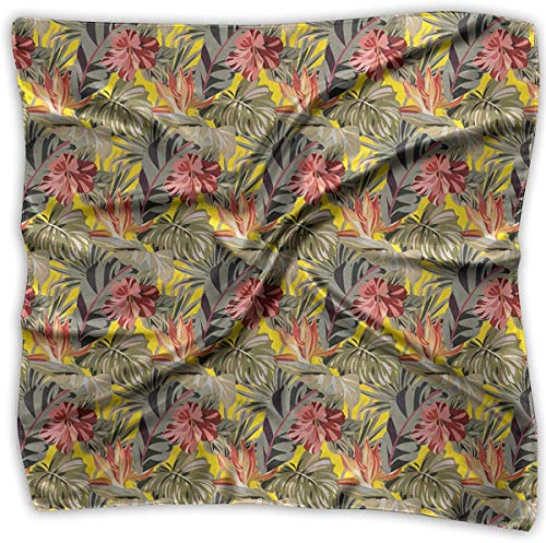 Tropical Exotic Flowers Women's Square Scarf Headdress Multi-Purpose Fashion Scarves