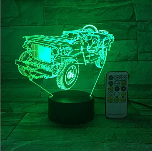 Truck Car Night Light 3D USB Touch Control remoto Panel de acr¨ªlico Grabado 7 colores Cambio de atm¨®sfera L¨¢mpara de mesa Regalos para ni?os