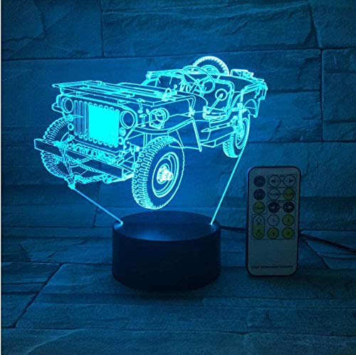 Truck Car Night Light 3D USB Touch Control remoto Panel de acr¨ªlico Grabado 7 colores Cambio de atm¨®sfera L¨¢mpara de mesa Regalos para ni?os