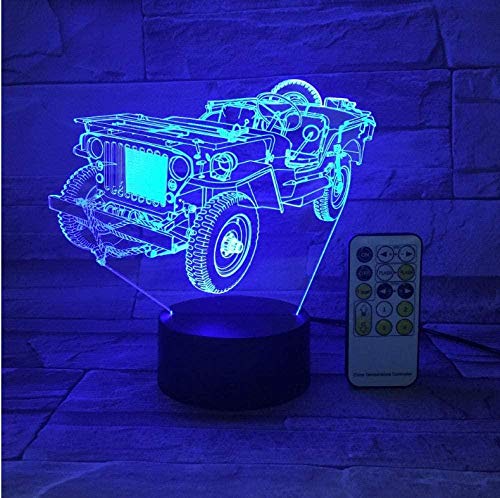 Truck Car Night Light 3D USB Touch Control remoto Panel de acr¨ªlico Grabado 7 colores Cambio de atm¨®sfera L¨¢mpara de mesa Regalos para ni?os