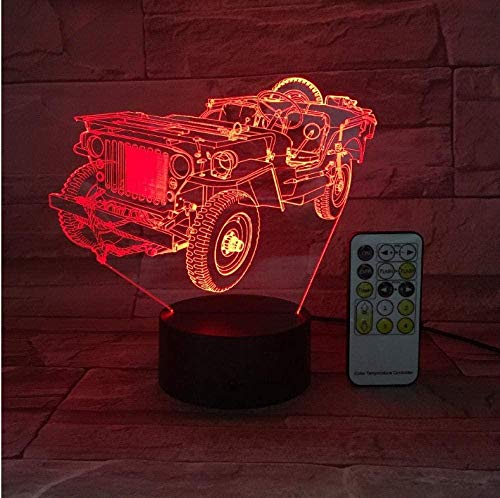 Truck Car Night Light 3D USB Touch Control remoto Panel de acr¨ªlico Grabado 7 colores Cambio de atm¨®sfera L¨¢mpara de mesa Regalos para ni?os