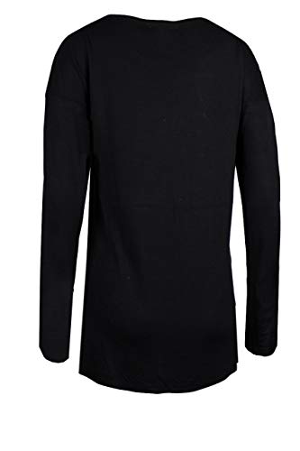 trueprodigy Casual Mujer Marca Camiseta Manga Larga Basico Ropa Retro Vintage Rock Vestir Moda Cuello Redondo Manga Larga Slim fit Designer Fashion Top Shirt, Colores:Black, Tamaño:M