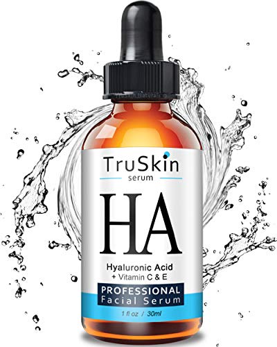 TrueSkin Naturals El suero de ácido hialurónico para la piel y la cara con la vitamina C, vitamina E, Aloe Vera orgánica, aceite de Jojoba orgánico