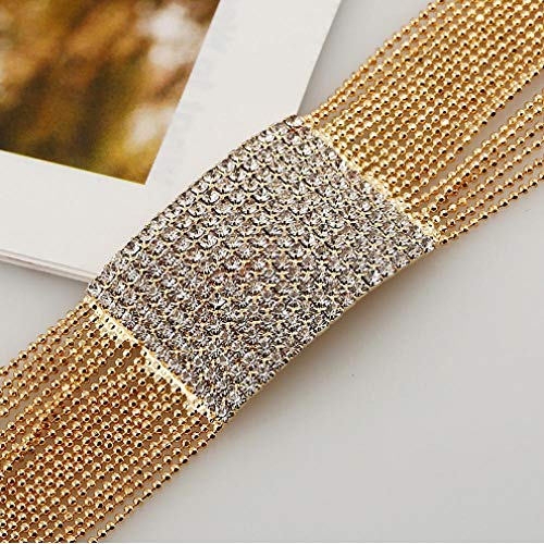 TTDAltd Collar de Cuentas de Cuello de viga Grande Cadena de Diamantes de imitación Gargantilla Collar Mujer Joyería Collar de múltiples Capas