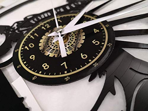 ttymei Reloj de Pared de Vinilo Trek Planet - Retro Atmosphere Silhouette Record Regalo Hecho a Mano Cool Home Art Decor No Led Light 12 Inch with_Led_Light Cartoon Wall Clock