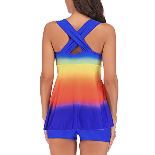 TUDUZ Bikini De Dos Piezas Trajes De Baño Tallas Grandes Tankini Traje De Baño Ropa De Playa (Azul.e, XXXL)