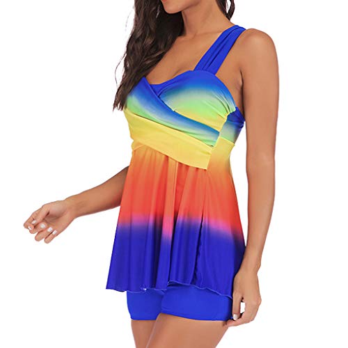 TUDUZ Bikini De Dos Piezas Trajes De Baño Tallas Grandes Tankini Traje De Baño Ropa De Playa (Azul.e, XXXL)