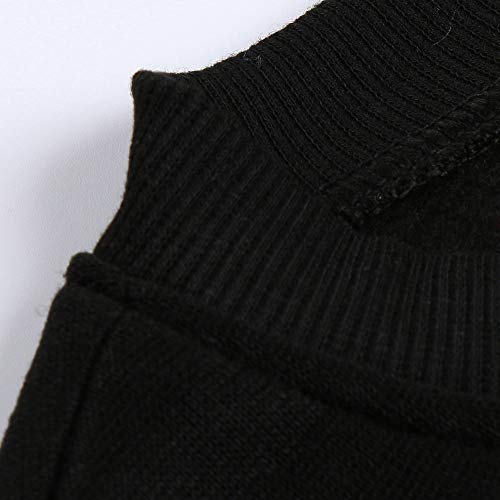 TUDUZ Sudaderas Sin Capucha Mujer Manga Larga Tops Estampado De Gato Camisas (Negro, S)