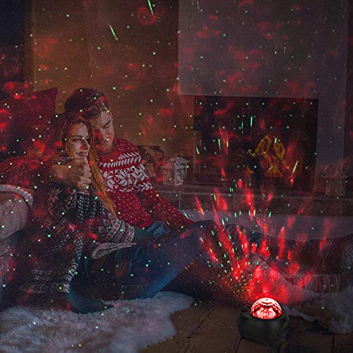 Tuoplyh Proyector LED de Luz Nocturna,Lámpara Proyector Estrellas de Nebulosa Giratorio con Control Remoto,Cambiar Color Reproductor de Música con Bluetooth para Niños,Bebe,Navidad
