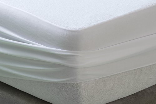 Tural – Protector de colchón Anti Bacterias. Impermeable y Transpirable. Rizo 100% Algodón. Talla 80x190/200cm