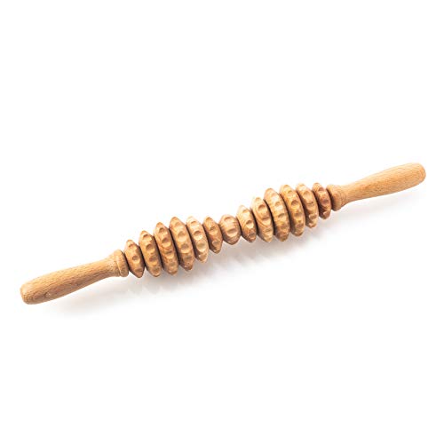 Tuuli Accessories Anti Celulitis Masajeador Rodillo Aparato Anticelulítico para Masaje del Cuerpo Maderoterapia Madera 40 cm