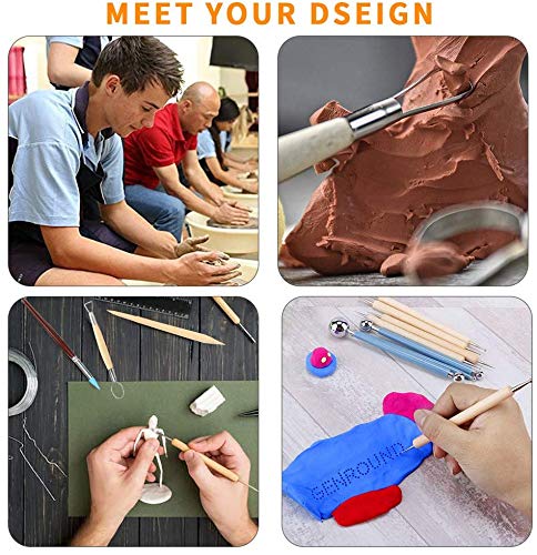 Tweal Herramientas de Escultura, 24 Piezas Cuchillo de Arcilla Barro Set de Herramientas de Modelado de Arcilla para Principiantes, para Escultura Manualidades,Bricolaje