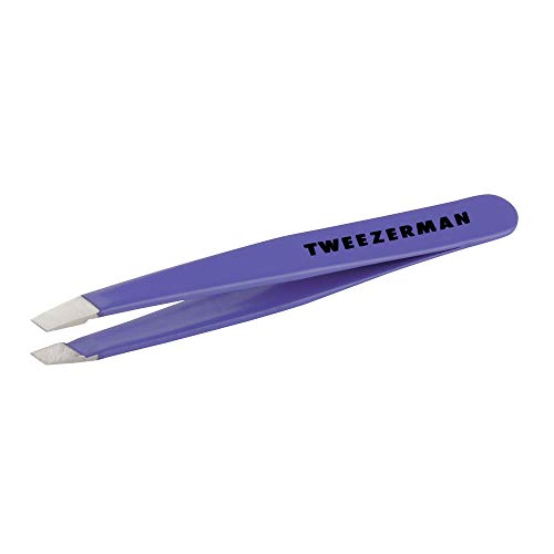 Twezerman 1248-LLR - Pinza mini slant acero inoxidable, ideal para bolso o viaje, color morado