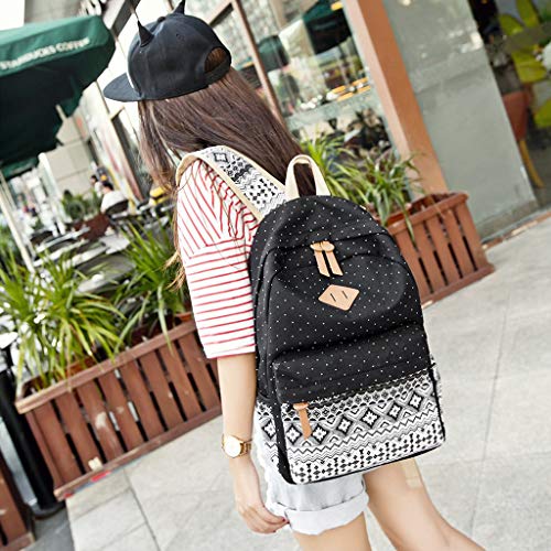 TWIFER Mochila de Lona Casual,Backpack Mochilas Escolares Mujer Mochila de Viaje, Mochila Escolar para Chicas Mochila Escolar Lona Bolsa Casual Para Chicas Bolsa De Hombro Mensajero Billetera