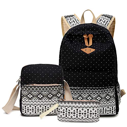 TWIFER Mochila de Lona Casual,Backpack Mochilas Escolares Mujer Mochila de Viaje, Mochila Escolar para Chicas Mochila Escolar Lona Bolsa Casual Para Chicas Bolsa De Hombro Mensajero Billetera