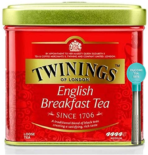 Twinings Tè Suelto - English Breakfast - Mezcla Tradicional Inglesa de Té Negro con un Sabor Intenso y Energizante - Té de Desayuno por Excelencia - Lata 100 g