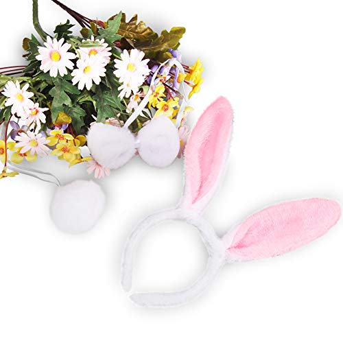 Twister.CK Diademas de orejas de conejo de Pascua, lindos accesorios de disfraces de conejos para Pascua, lentejuelas doblables, disfraces de animales, favores de fiesta, tama?o 11.8x4.7, paquete de 6