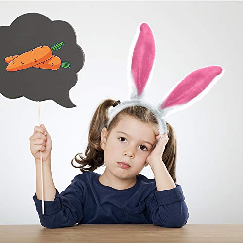 Twister.CK Diademas de orejas de conejo de Pascua, lindos accesorios de disfraces de conejos para Pascua, lentejuelas doblables, disfraces de animales, favores de fiesta, tama?o 11.8x4.7, paquete de 6