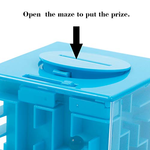 Twister.CK Money Maze Puzzle Box, Maze Money Bank Holder Puzzle para niños y Adultos Cumpleaños Navidad, una Forma Divertida de Regalar un pequeño Regalo navideño de Navidad (Azul)