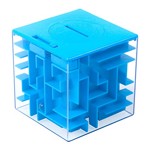 Twister.CK Money Maze Puzzle Box, Maze Money Bank Holder Puzzle para niños y Adultos Cumpleaños Navidad, una Forma Divertida de Regalar un pequeño Regalo navideño de Navidad (Azul)