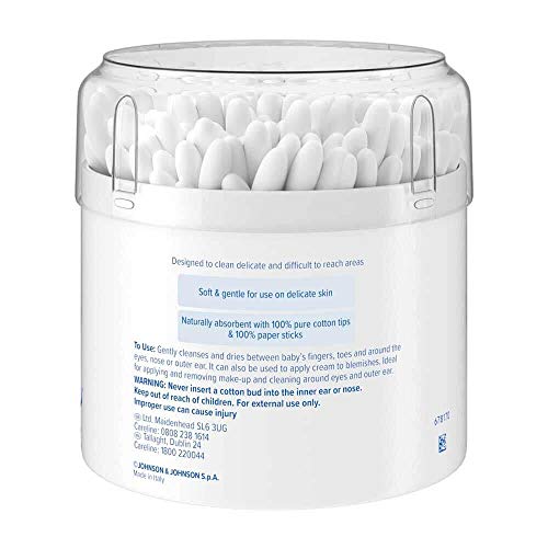 Two Packs of johnson' S Cotton Buds 200 para Pack (Total of 400 Buds) by johnson' S