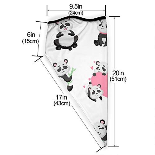 tyutrir Cute Happy Baby Panda Bear Set Lovely Animal Mascarilla para Hombres y Mujeres Turbante al Aire Libre a Prueba de Polvo a Prueba de Viento pasamontañas Sombrero paño Protector Solar Bufanda