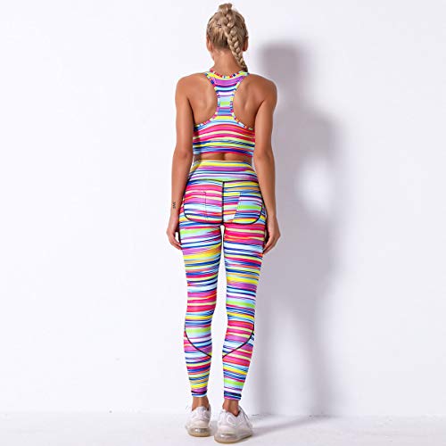 U/A Sujetador recogido a Prueba de Golpes con Estampado Digital para Mujer Ropa de Yoga Ropa Deportiva Ropa Deportiva Caderas Pantalones de Yoga Conjunto de Sujetador Leggings Deportivos