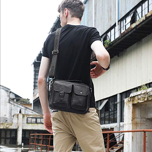 UBaymax Bolso para Hombre Piel Mensajero Casual Pequeño Bolsa de Cuero Crossbody Bolso Bandolera ocasional Maletín de Negocios Estilo Vintage Bolsa Cruzada Cuerpo Bolsa de Cinturón