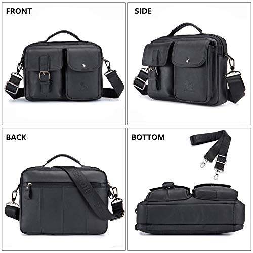 UBaymax Bolso para Hombre Piel Mensajero Casual Pequeño Bolsa de Cuero Crossbody Bolso Bandolera ocasional Maletín de Negocios Estilo Vintage Bolsa Cruzada Cuerpo Bolsa de Cinturón