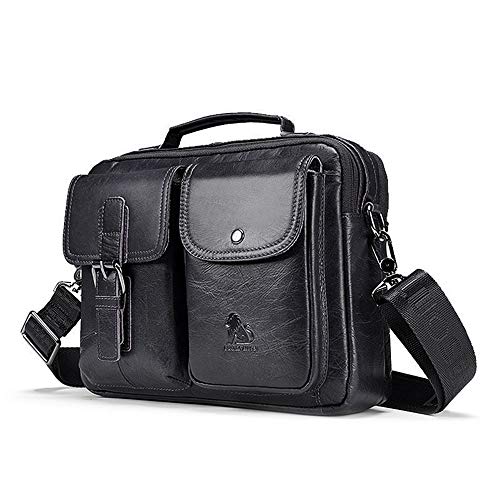 UBaymax Bolso para Hombre Piel Mensajero Casual Pequeño Bolsa de Cuero Crossbody Bolso Bandolera ocasional Maletín de Negocios Estilo Vintage Bolsa Cruzada Cuerpo Bolsa de Cinturón