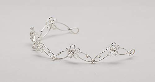 Ubekannt Boda Cristal Tiara bañado en Plata sin níquel Strass Corona Pelo Joyas Comunión Pelo Maduro