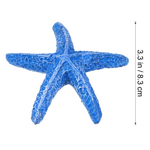 UEETEK 1 Piezas Estrella de mar Estrella de mar de Resina Artificial de Acuario para la decoración del Tanque de Peces de Acuario (Azul)